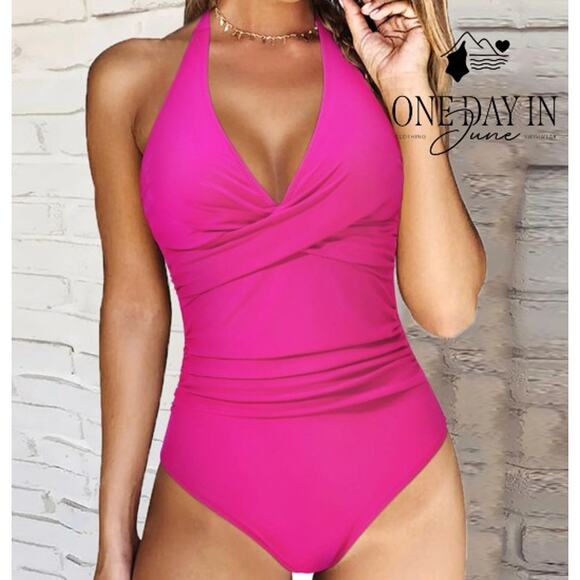 Suuksess Cross Front Halter One Piece Swimsuit Size M - Picture 1 of 6